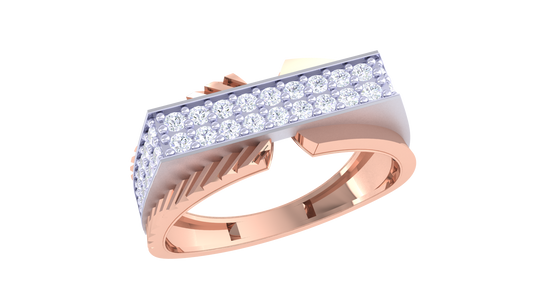 Éclat Vertige Pavé – 0.51 Ct Round Cut Diamond Gold Ring