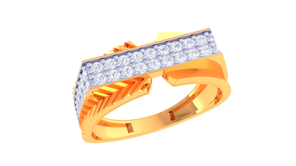 Éclat Vertige Pavé – 0.51 Ct Round Cut Diamond Gold Ring