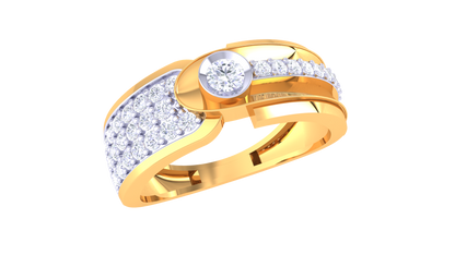 Lumière Élancé Moderne – 0.54 Ct Round Diamond Gold Ring