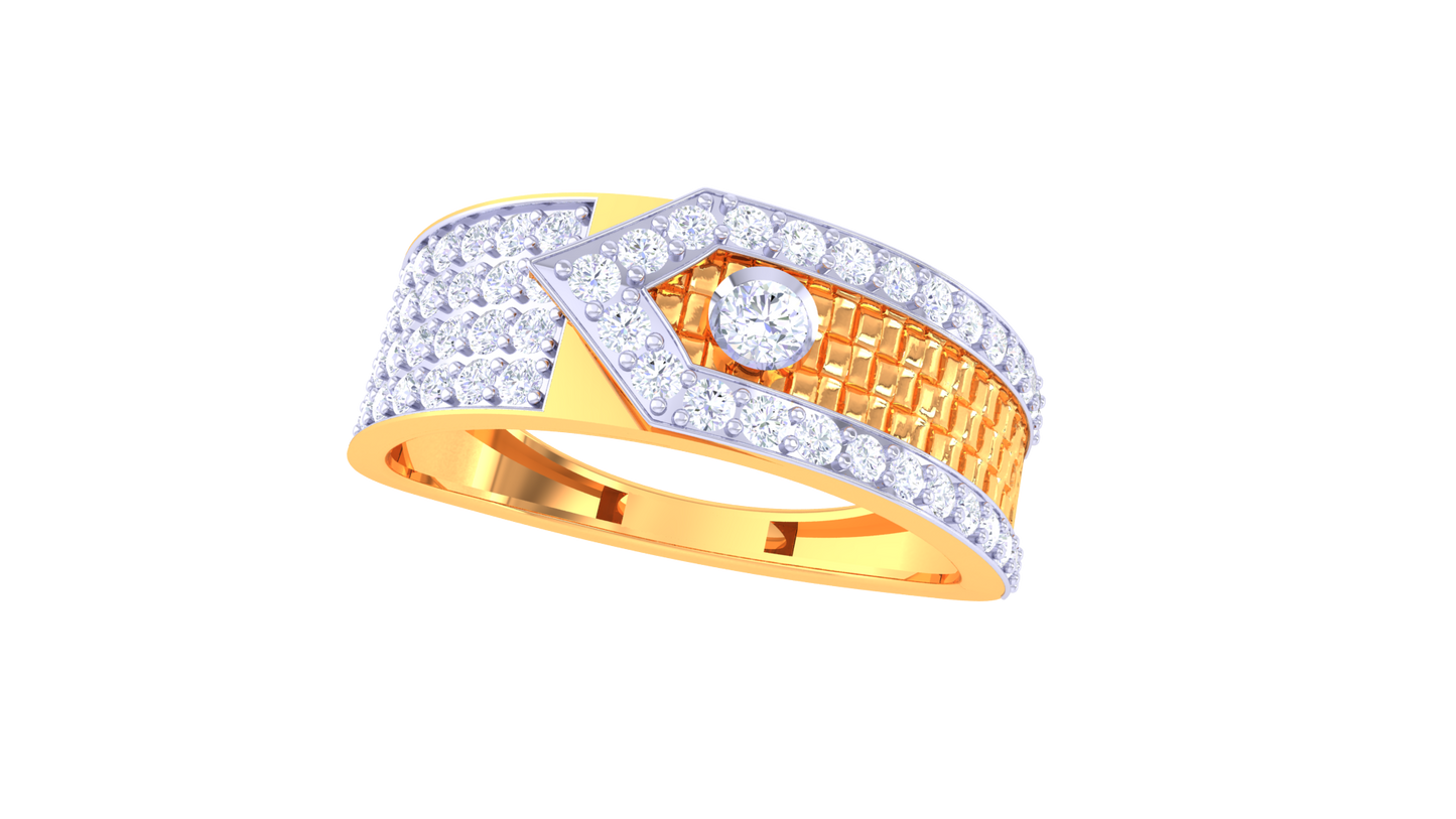 Lumière Axe Doré Rose Gold Ring – 0.74 Ct Pave Set Diamonds