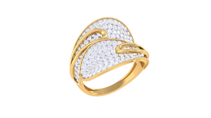Lumiere Waves of Brilliance Golden Ring – 1.65 Ct Pave Set Diamonds