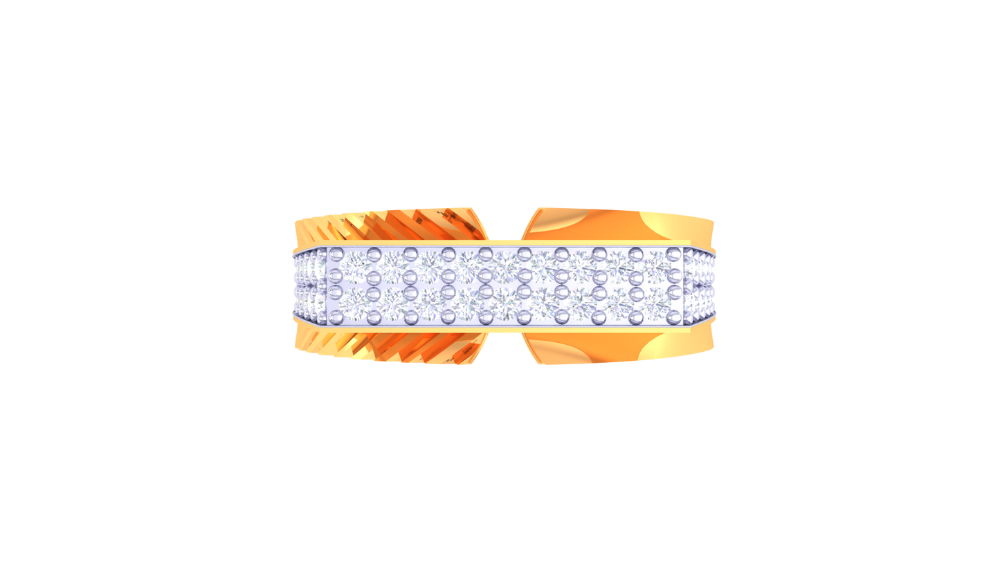 Éclat Vertige Pavé – 0.51 Ct Round Cut Diamond Gold Ring