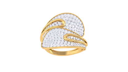 Lumiere Waves of Brilliance Golden Ring – 1.65 Ct Pave Set Diamonds