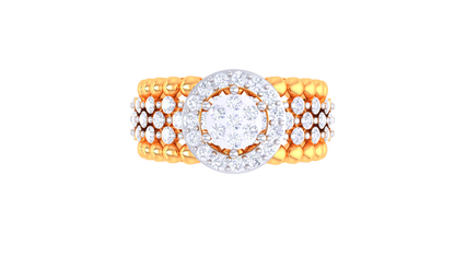 Éclat Couronne Lumina Gold Ring – 0.68 Ct Round Diamond Cluster