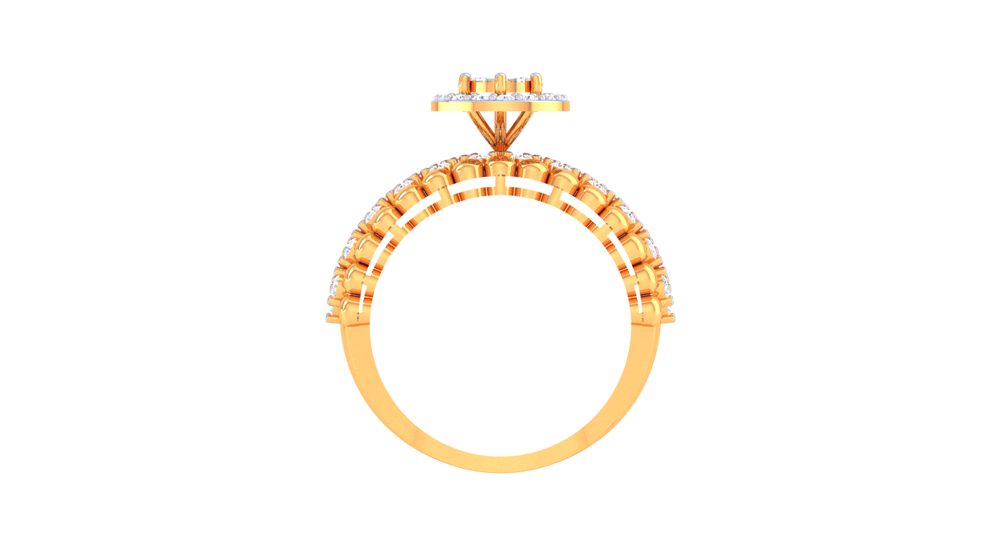 Éclat Couronne Lumina Gold Ring – 0.68 Ct Round Diamond Cluster