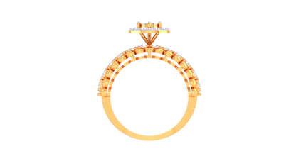 Éclat Couronne Lumina Gold Ring – 0.68 Ct Round Diamond Cluster