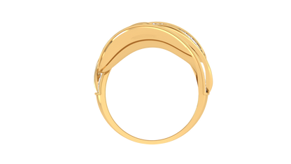 Lumiere Waves of Brilliance Golden Ring – 1.65 Ct Pave Set Diamonds