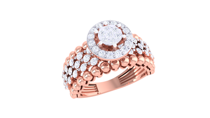 Éclat Couronne Lumina Gold Ring – 0.68 Ct Round Diamond Cluster