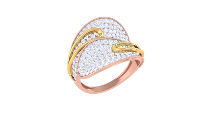 Lumiere Waves of Brilliance Golden Ring – 1.65 Ct Pave Set Diamonds