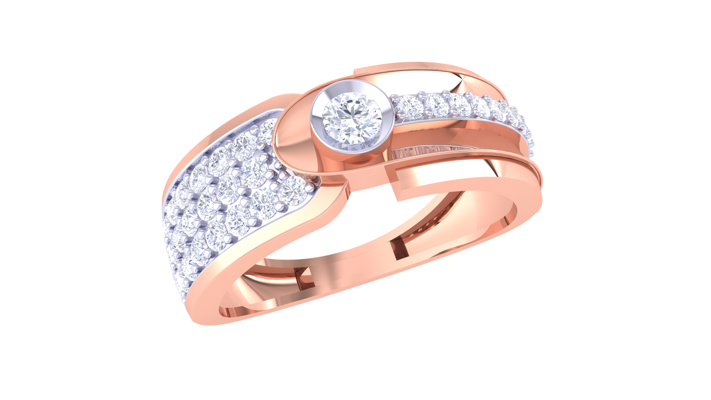 Lumière Élancé Moderne – 0.54 Ct Round Diamond Gold Ring