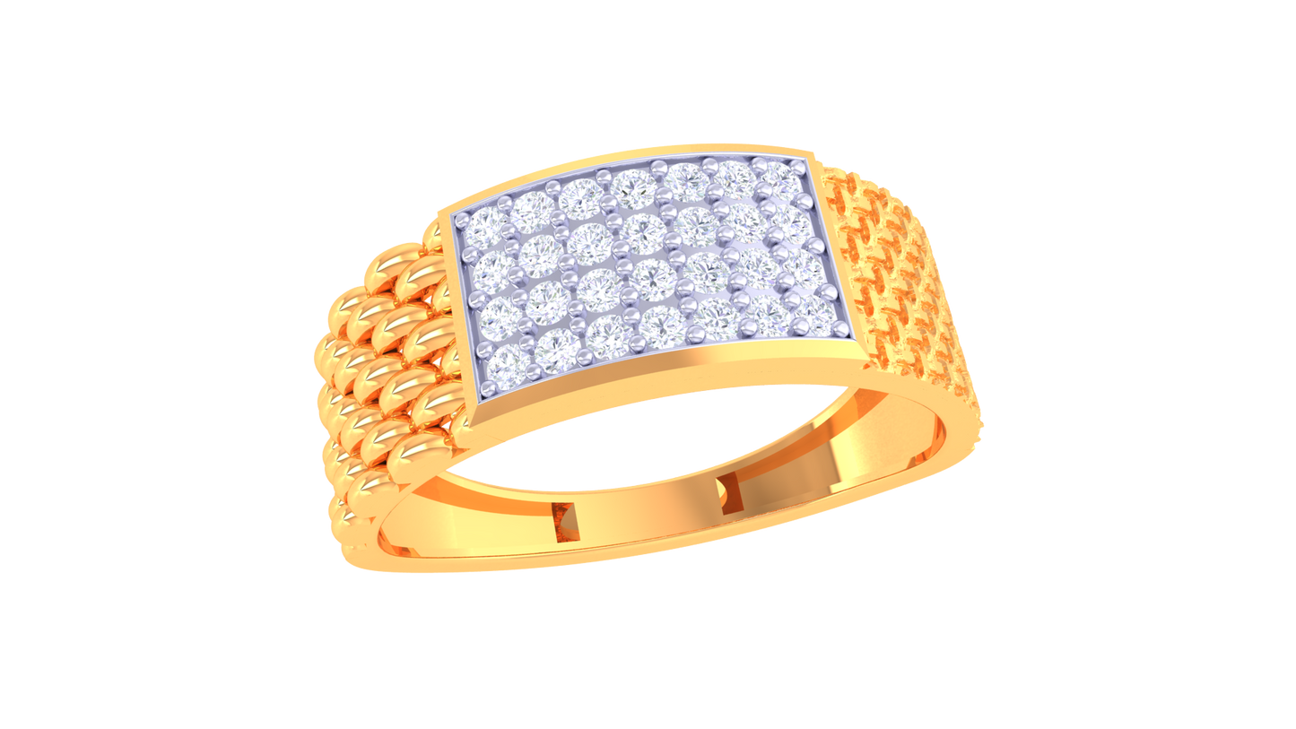 Iconique Classic Panel – 0.29 Ct Rectangular Diamond Gold Ring