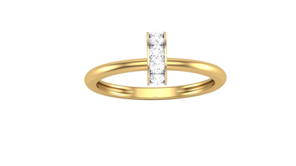 The Lumiere Bouquet Gold Ring With - 0.17 Ct Round Diamond