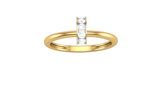 The Lumiere Bouquet Gold Ring With - 0.17 Ct Round Diamond
