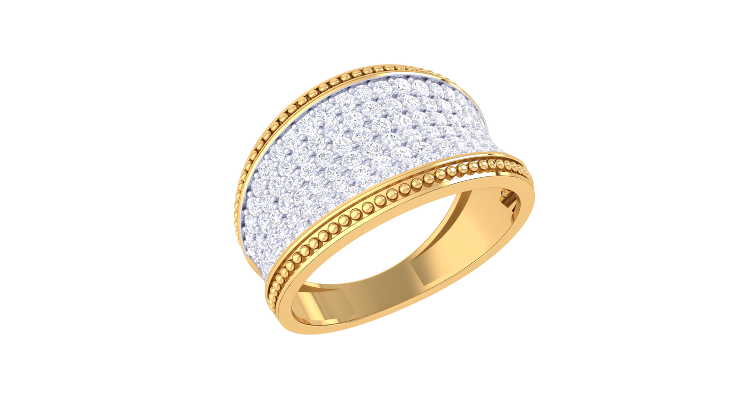Lumiere Imperial Band Ring In Rose Gold – 0.81 Ct Pave Set Diamonds