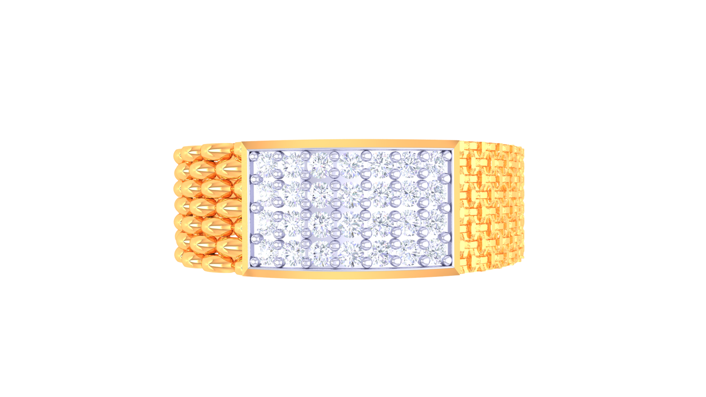 Iconique Classic Panel – 0.29 Ct Rectangular Diamond Gold Ring