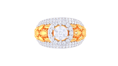 Éclat Motif Radiant Rose Gold Ring – 0.63 Ct Round Diamond Cluster