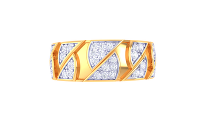 Éclat Zigzag Illustre – 0.38 Ct Round Diamond Gold Ring