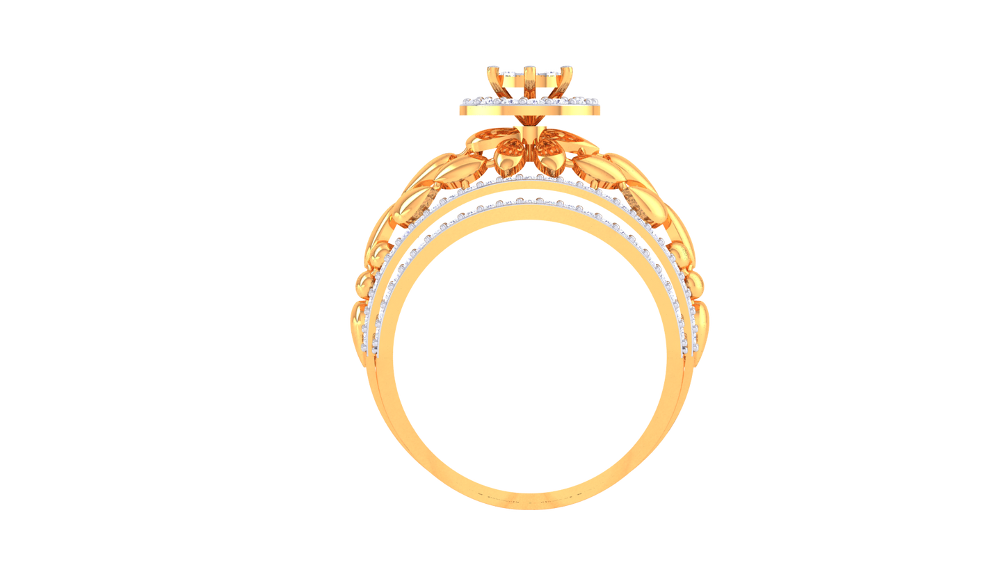 Éclat Motif Radiant Rose Gold Ring – 0.63 Ct Round Diamond Cluster