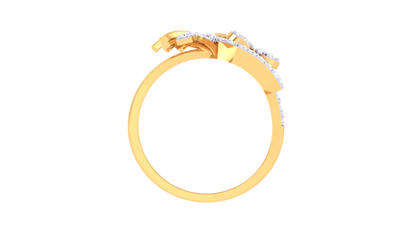 Eclat Hexa Bloom Gold Ring - 0.45 Ct Sparking Diamond Petals