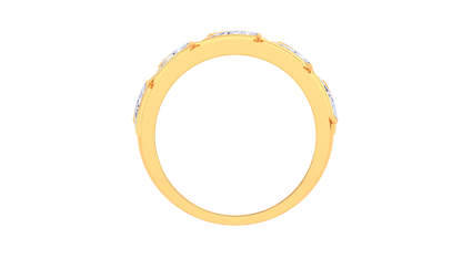 Éclat Zigzag Illustre – 0.38 Ct Round Diamond Gold Ring