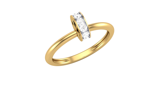 The Lumiere Bouquet Gold Ring With - 0.17 Ct Round Diamond