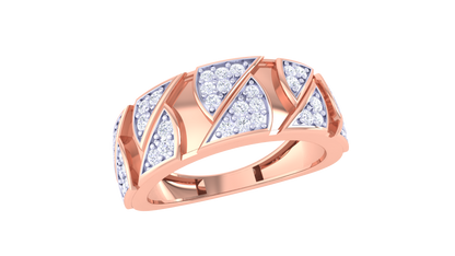 Éclat Zigzag Illustre – 0.38 Ct Round Diamond Gold Ring
