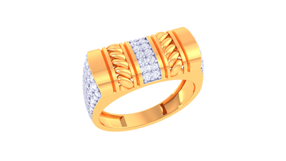 Éclat Signature Braid Gold Ring – 0.82 Ct Bold Diamonds