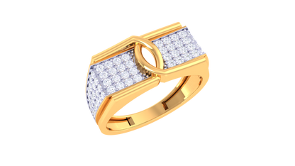 Iconique Ellipse Distinctive – 0.6 Ct Round Diamond Gold Ring
