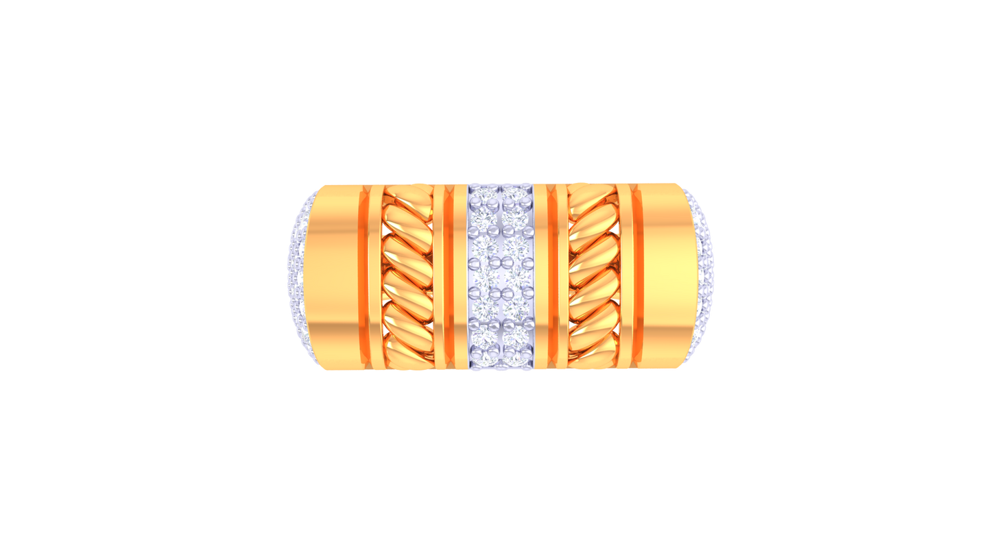 Éclat Signature Braid Gold Ring – 0.82 Ct Bold Diamonds