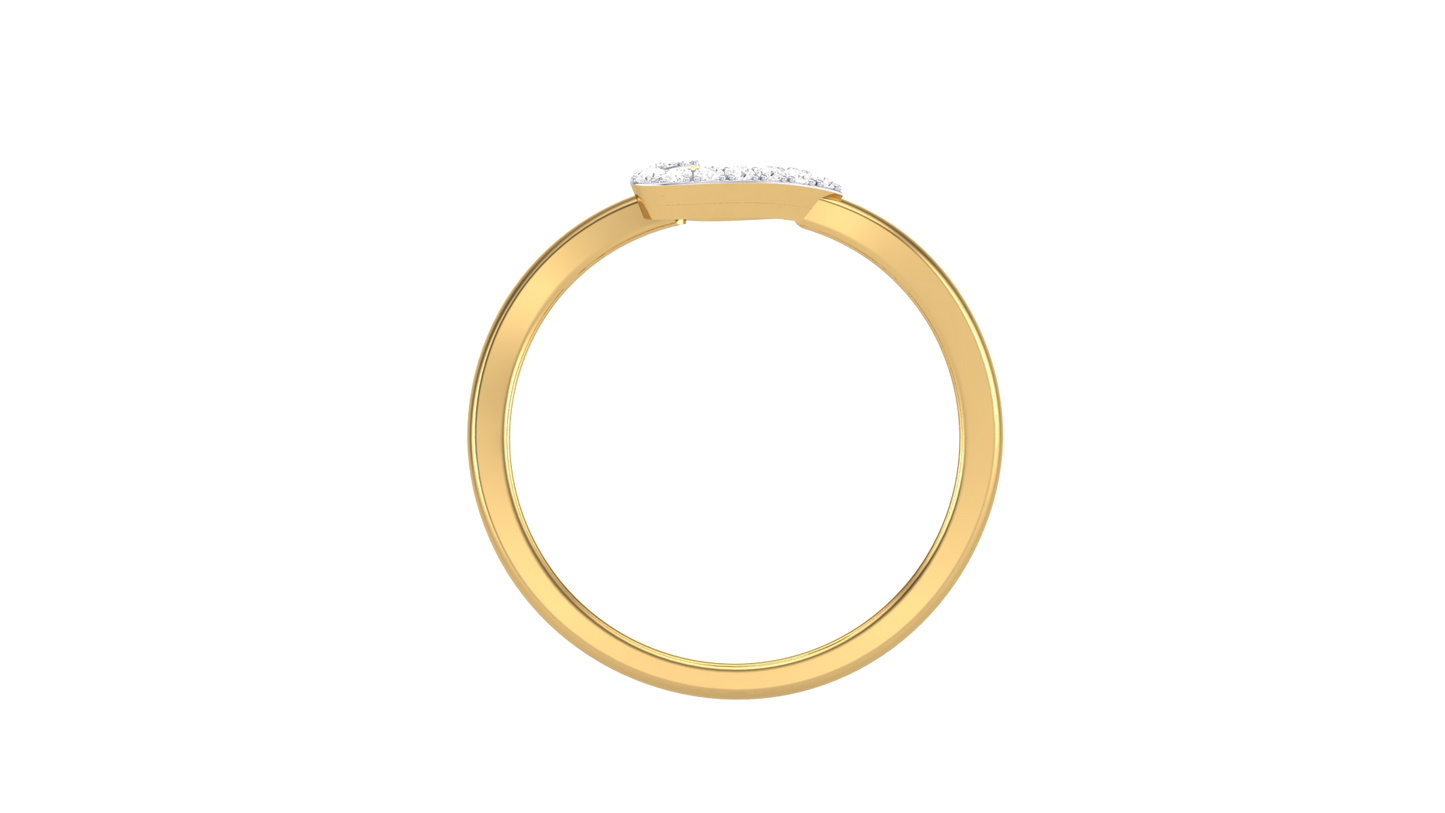 Lumiere Radiant Heart - 0.09 Ct Round Diamond Gold Ring