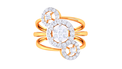 Trilune Orbitale Radiance Yellow Gold - 0.44 Ct Sparkling Round Diamond