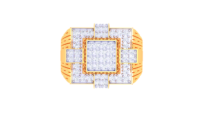 Éclat Quadrature Majesté – 0.56 Ct Round Diamond Gold Ring