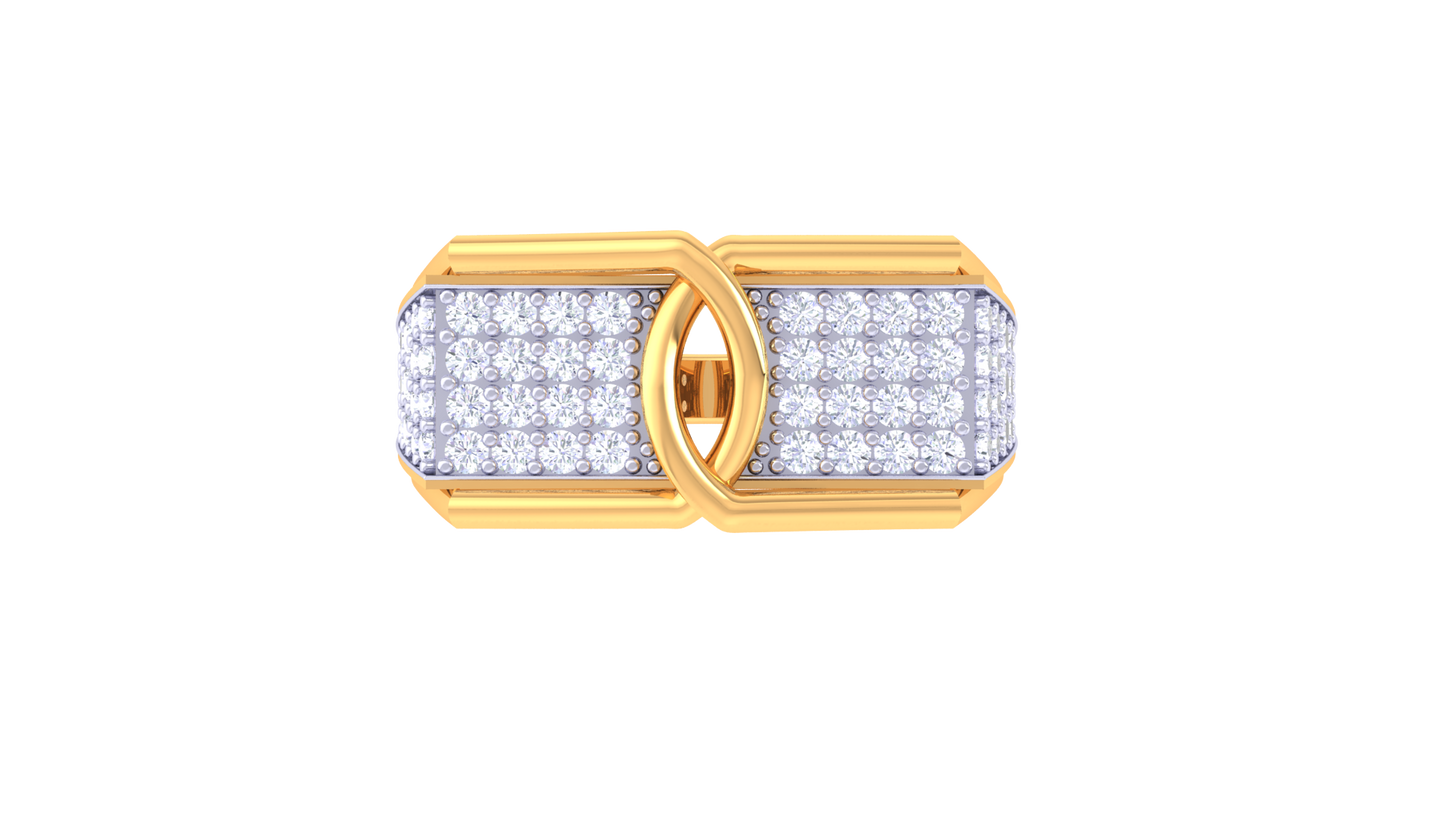 Iconique Ellipse Distinctive – 0.6 Ct Round Diamond Gold Ring
