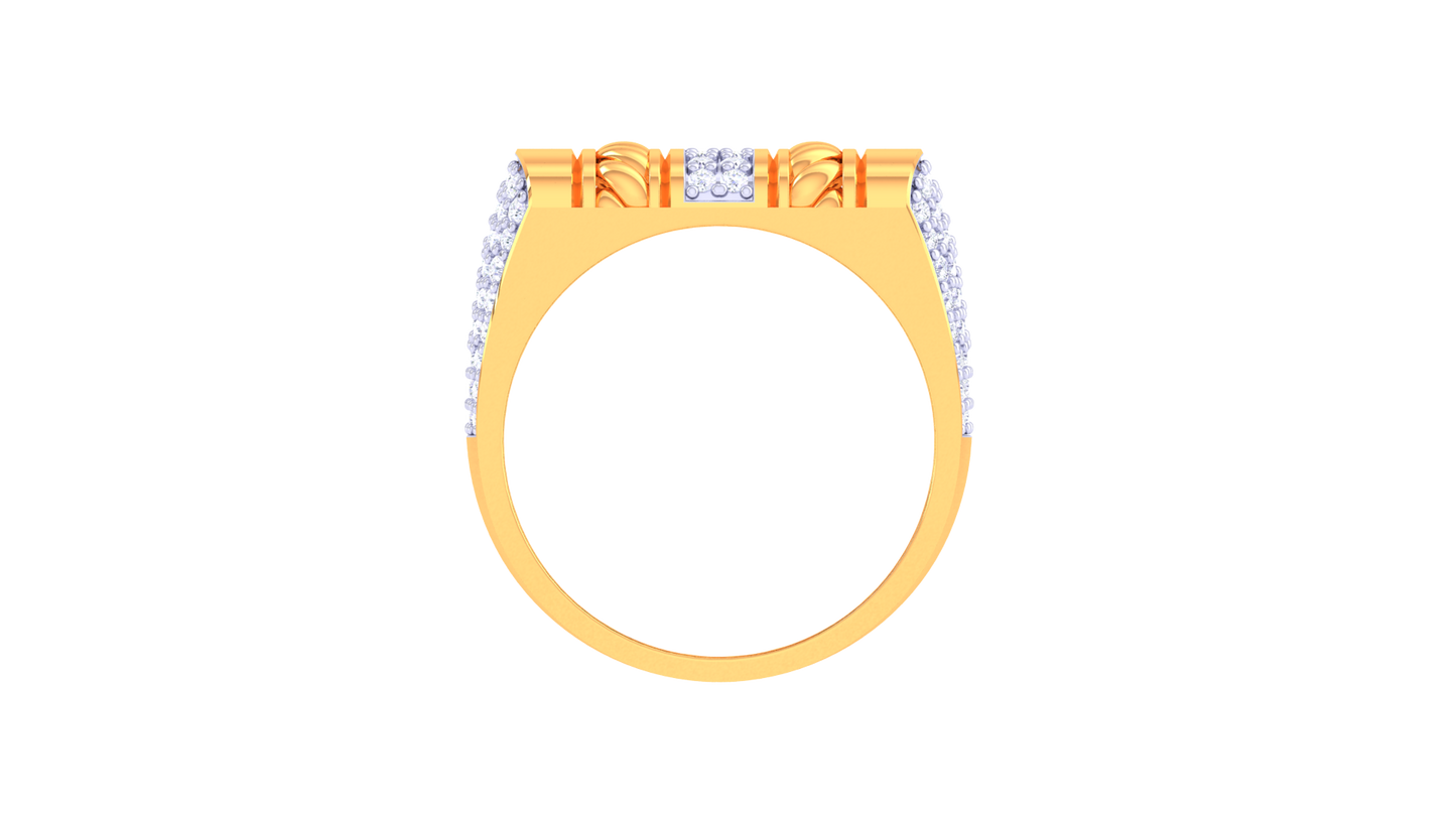 Éclat Signature Braid Gold Ring – 0.82 Ct Bold Diamonds