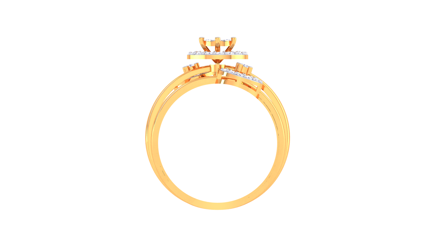 Trilune Orbitale Radiance Yellow Gold - 0.44 Ct Sparkling Round Diamond