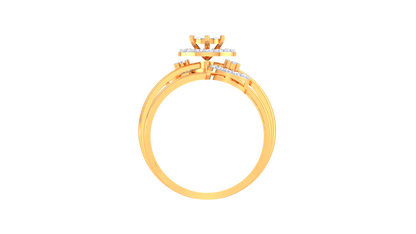 Trilune Orbitale Radiance Yellow Gold - 0.44 Ct Sparkling Round Diamond