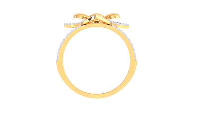 Lumiere Petal Crest Gold Ring - 0.52 Ct Brilliant Diamonds