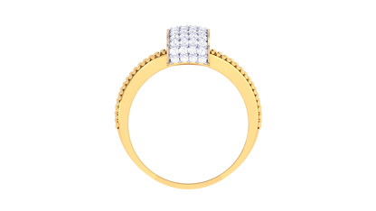 Lumiere Ornate Grid Ring In Gold – 0.89 Ct Pave Set Diamonds