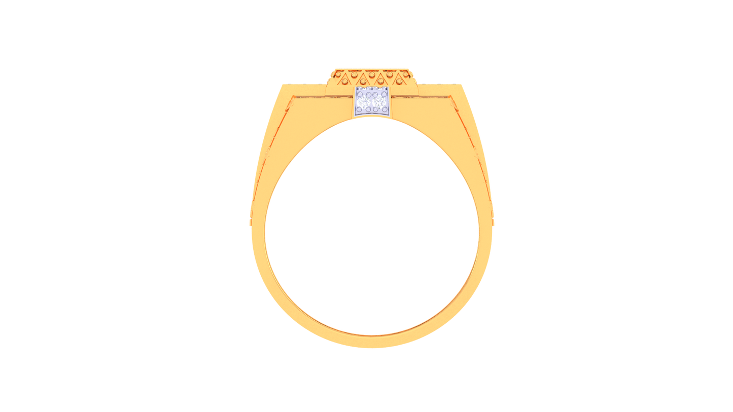 Éclat Quadrature Majesté – 0.56 Ct Round Diamond Gold Ring