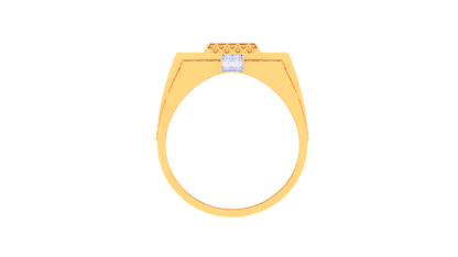 Éclat Quadrature Majesté – 0.56 Ct Round Diamond Gold Ring