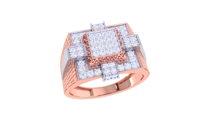 Éclat Quadrature Majesté – 0.56 Ct Round Diamond Gold Ring