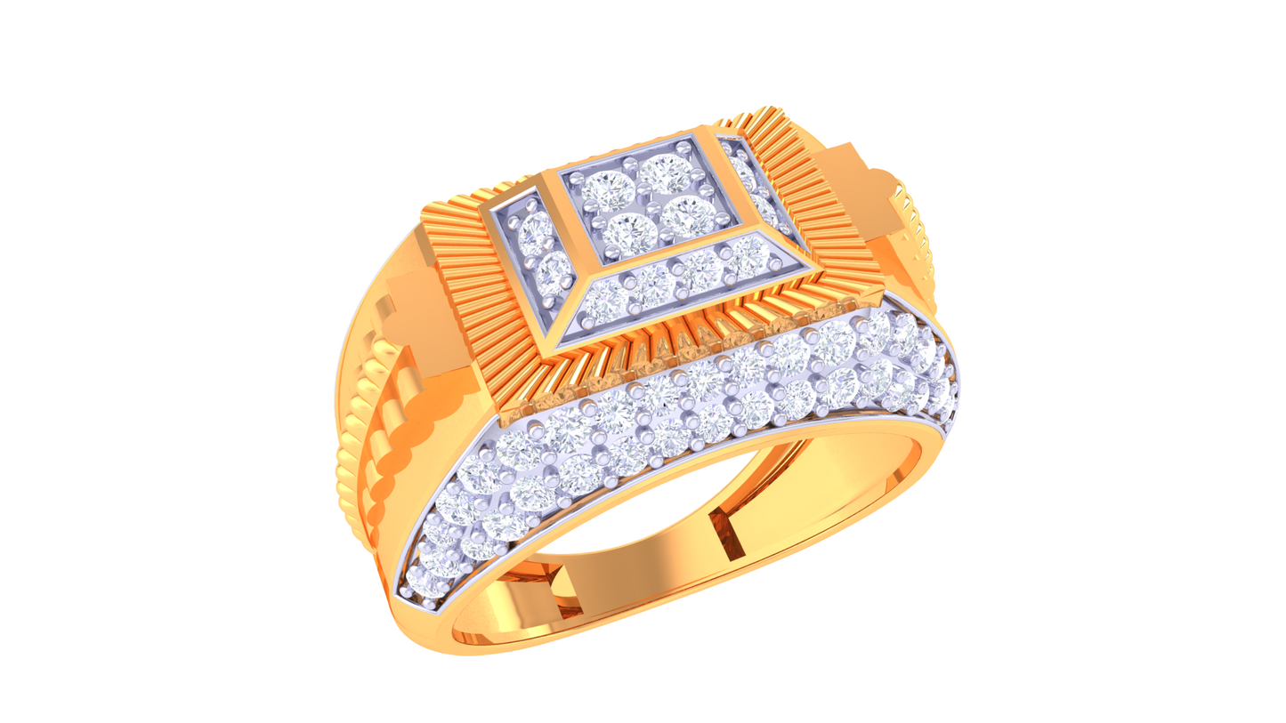 Éclat Miroir Noble – 0.89 Ct Round Diamond Gold Ring