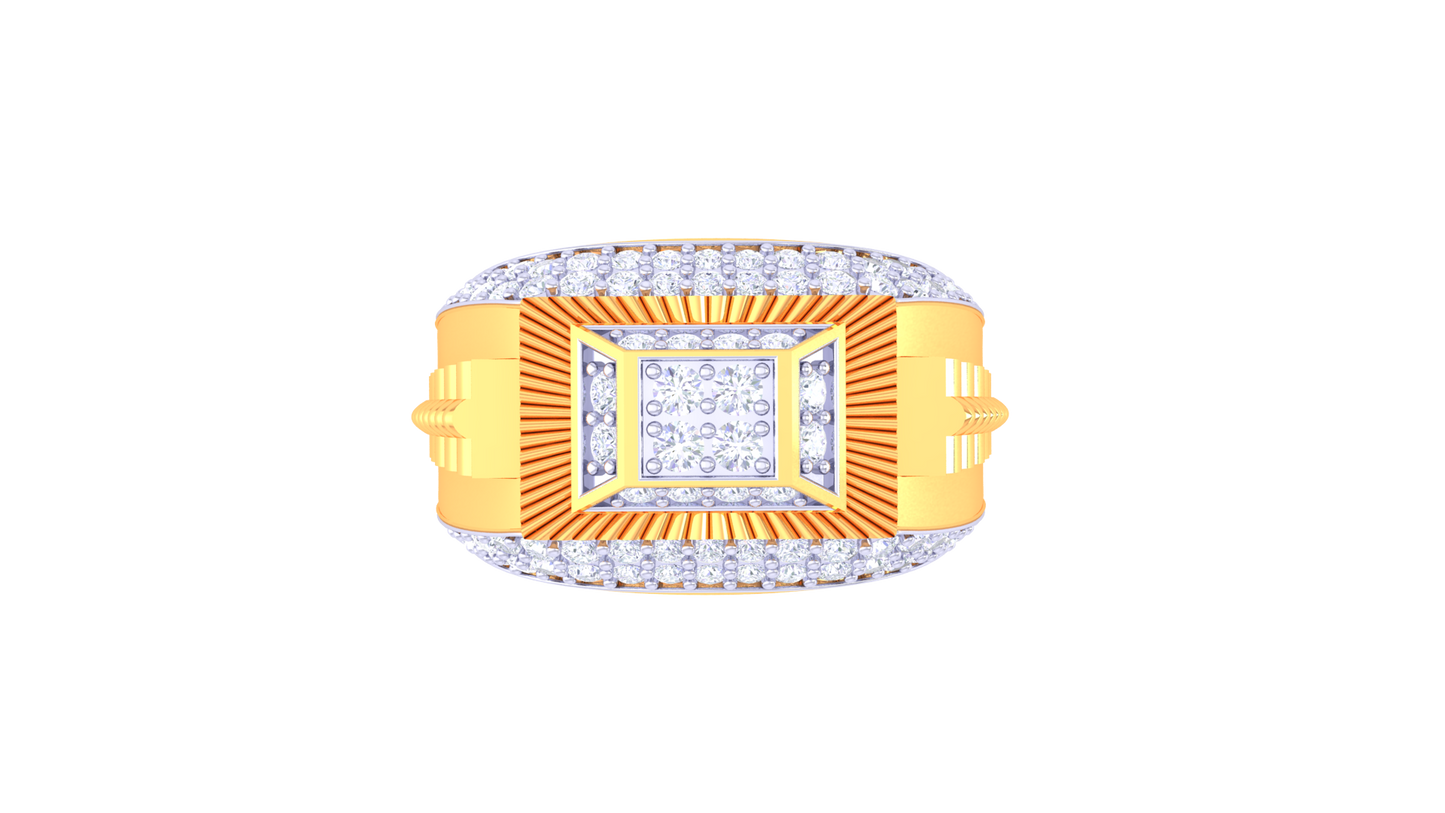 Éclat Miroir Noble – 0.89 Ct Round Diamond Gold Ring