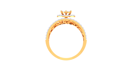 Éclat Filigrane Luminary Gold Ring – 0.67 Ct Bold Round Diamond Cluster