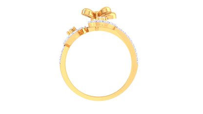 Lumiere Twin Halo Bloom Gold Ring - 0.45 Ct Diamond Accents
