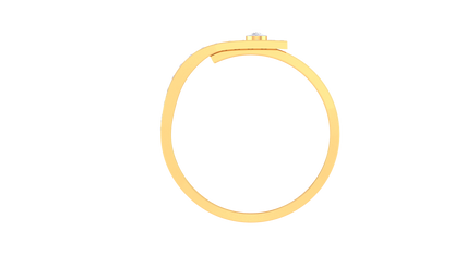 Éclat Angulaire Moderne – 0.39 Ct Round Diamond Gold Ring