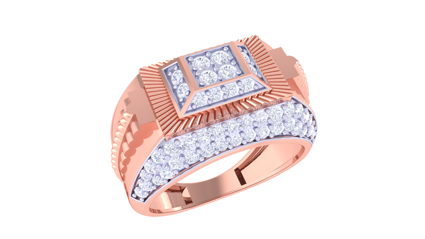 Éclat Miroir Noble – 0.89 Ct Round Diamond Gold Ring