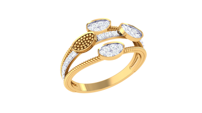 Eclat Celestial Orbit Ring In Gold – 0.27 Ct Diamonds With Asymmetric Elegance