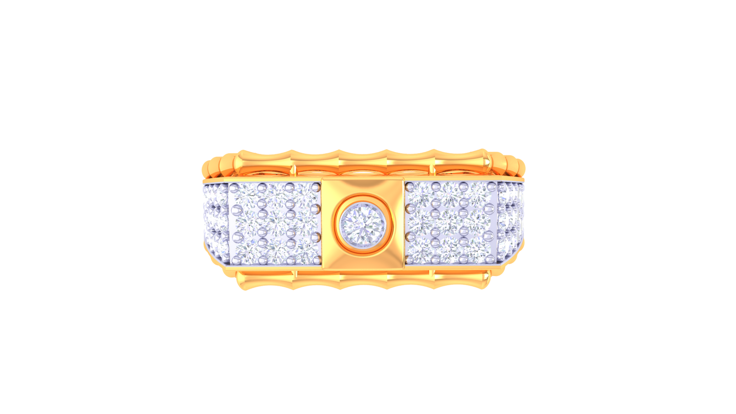 Éclat Mosaïque Signature Rose Gold Rind – 0.63 Ct Round & Square Diamonds