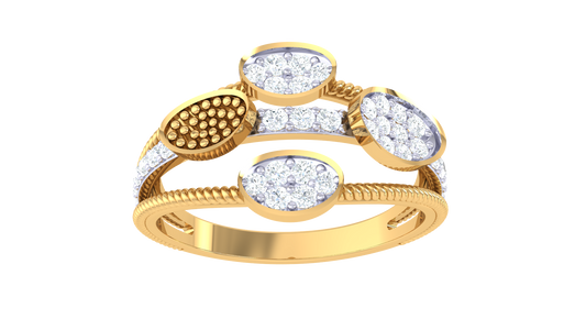 Eclat Celestial Orbit Ring In Gold – 0.27 Ct Diamonds With Asymmetric Elegance